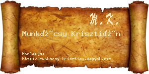 Munkácsy Krisztián névjegykártya